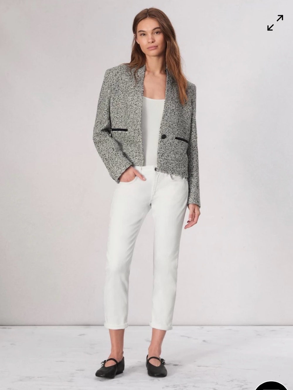 rag & bone White Ankle Crop Jeans